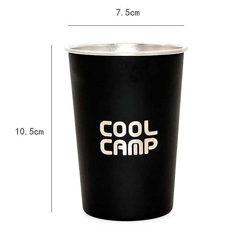 Stainless Steel Cup 350ML Metal Water Cup Coffee Cup Food Grade Cup Camping 4 Piece Set Cup Portable