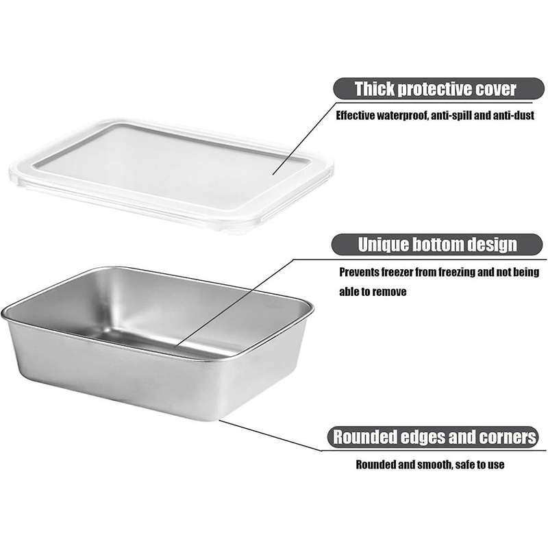 Stainless Steel Containers for Food Storage,food Storage Bento Box Container,leak Proof Silicone Lid
