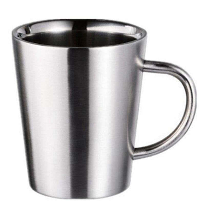 Stainless Steel Double Layer Mugs Coffee Cup Water Cup Heat Insulation Beer Cup Stainless Cup