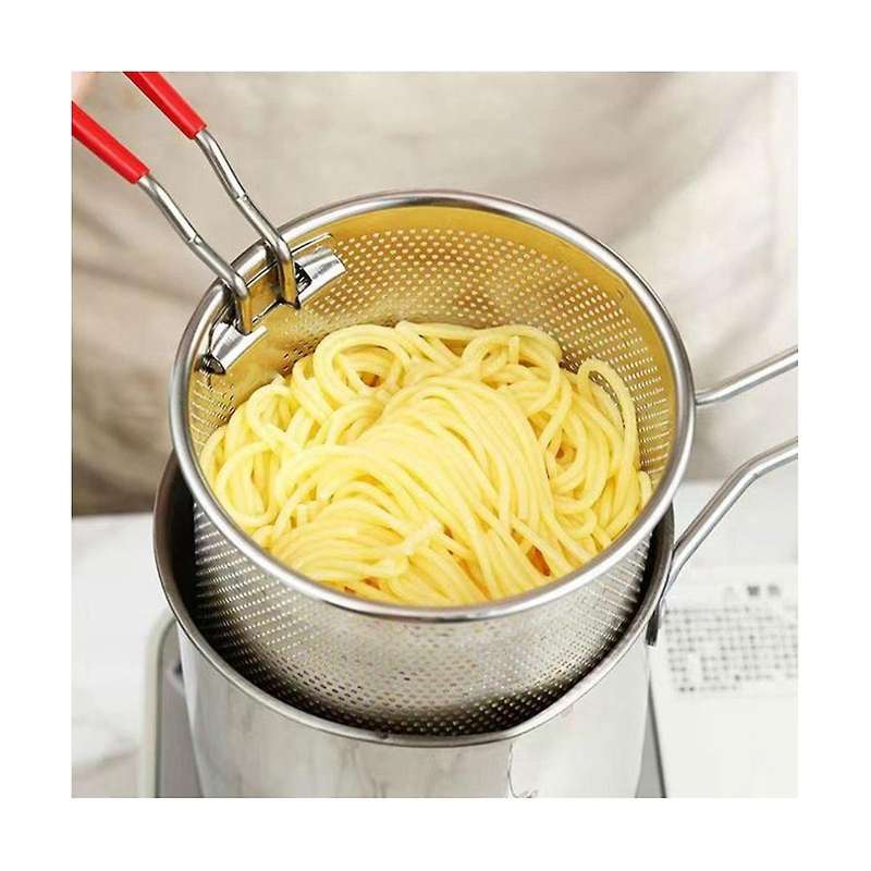 Stainless Steel Deep Frying Pot Tempura French Fries Fryer with Strainer Chicken Fried Pans Kitchen