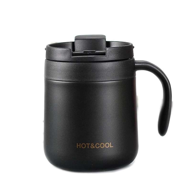 Stainless Steel Drinking Cup with Handle and Lid for Office