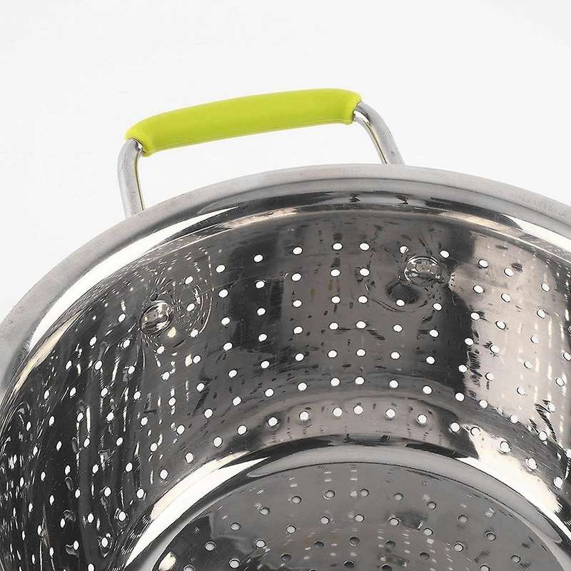 Stainless Steel Double-Handle Drain Basin Drain Basket for Washing Rice and Vegetable Kitchen Suppli