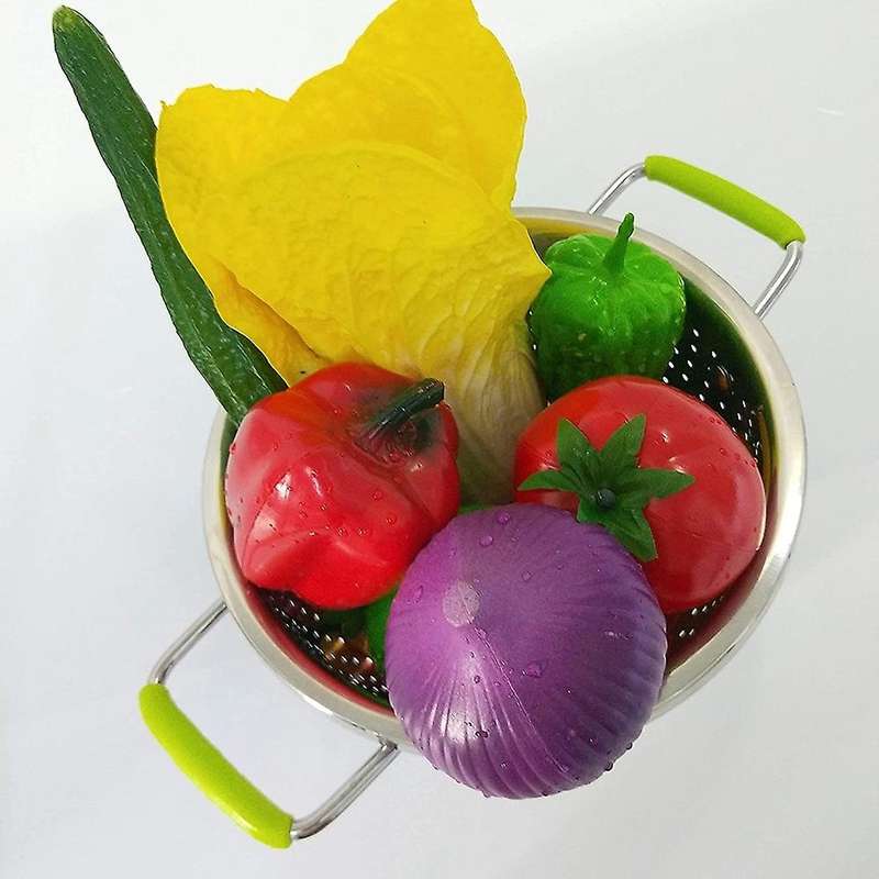 Stainless Steel Double-Handle Drain Basin Drain Basket for Washing Rice and Vegetable Kitchen Suppli