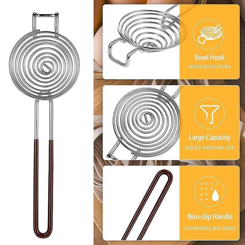 Stainless Steel Egg White Separator Whisk,egg Yolk Separator,long Handled Divider,for Cooking Bakin