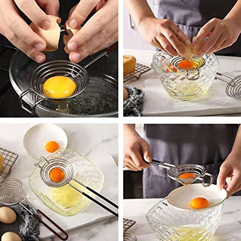 Stainless Steel Egg White Separator Whisk,egg Yolk Separator,long Handled Divider,for Cooking Bakin