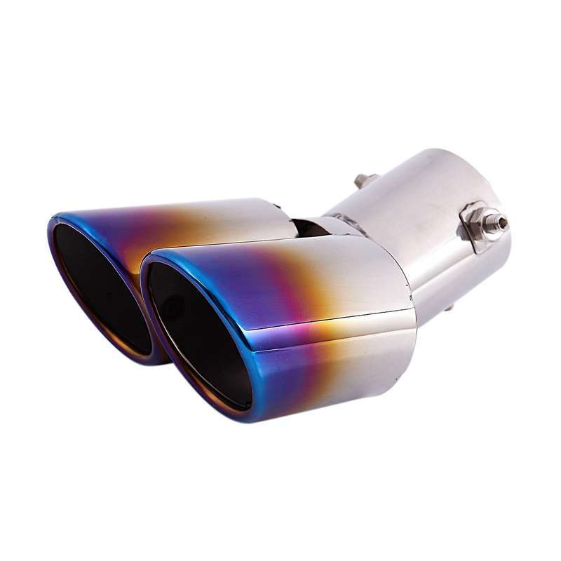 Stainless Steel Exhaust Muffler Tip 1 to 2 Dual Pipe Trim Modified Car Rear Tail Throat Suitable for