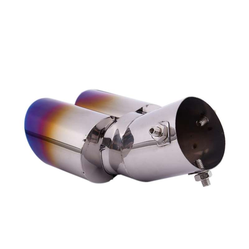 Stainless Steel Exhaust Muffler Tip 1 to 2 Dual Pipe Trim Modified Car Rear Tail Throat Suitable for