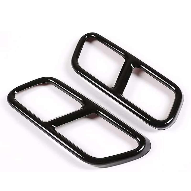 Stainless Steel Exhaust Muffler Tail Pipe Trim Cover for S Class W221 W222 2010-2017 (Black)