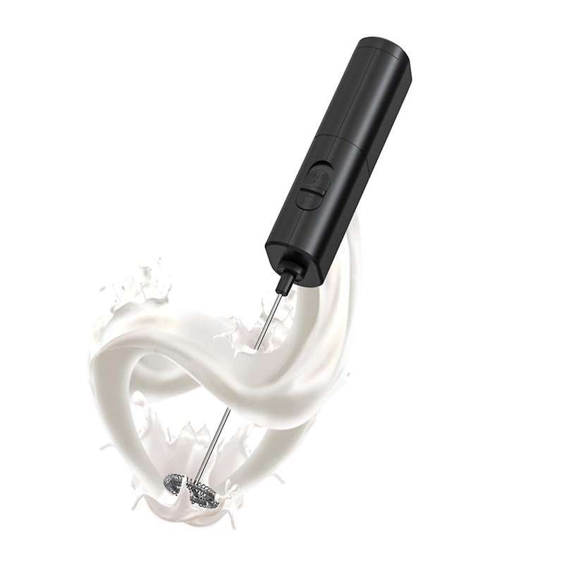 Stainless Steel Electric Milk Frother Whisk, Portable Coffee Cream Electric Milk Frother
