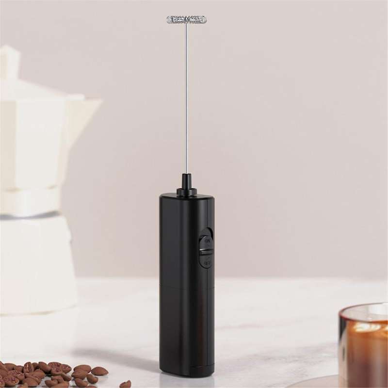Stainless Steel Electric Milk Frother Whisk, Portable Coffee Cream Electric Milk Frother