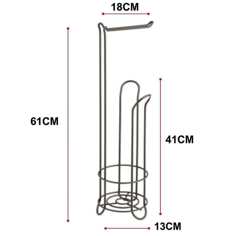 Stainless Steel Floor Standing Paper Roll Towel Holder Stand Organizer Toilet Paper Rack Bathroom V