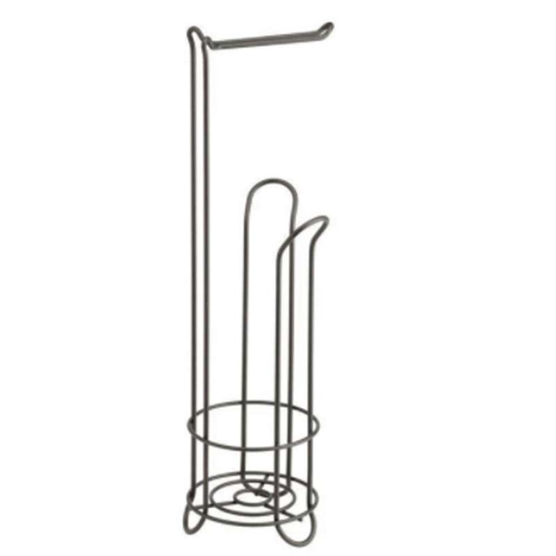 Stainless Steel Floor Standing Paper Roll Towel Holder Stand Organizer Toilet Paper Rack Bathroom V