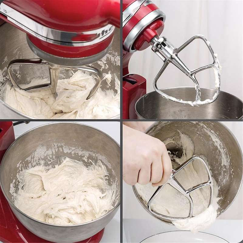 Stainless Steel Flex Edge Beater for Mixer, Fits Tilt-Head Stand Mixer Bowls for 4.5-5 Quart Bowls