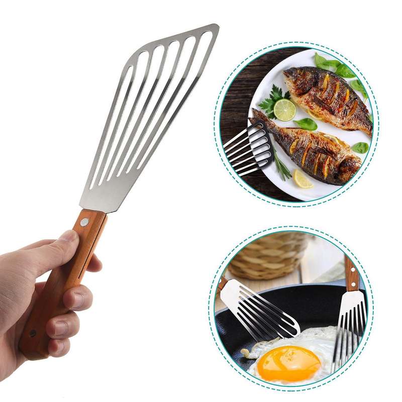 Stainless Steel Fish Spatula Turner,Metal Spatula Compatible Flipping Frying