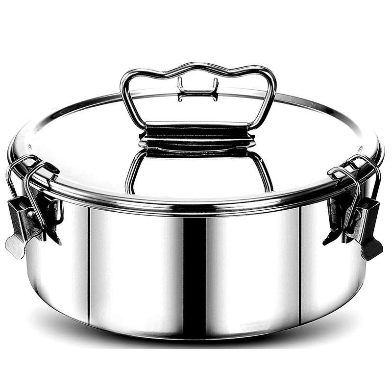 Stainless Steel Flan Mold with Lid and Easy Lift Handle, Accessories for 6, 8 Qt Baking, 2-qt Cake