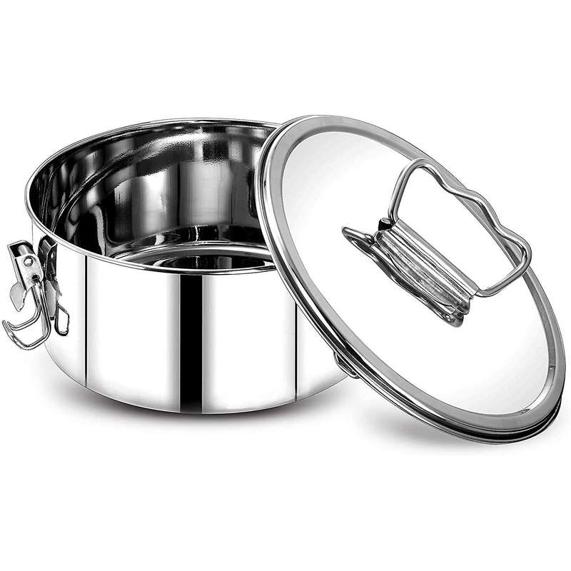 Stainless Steel Flan Mold with Lid and Easy Lift Handle, Accessories for 6, 8 Qt Baking, 2-qt Cake