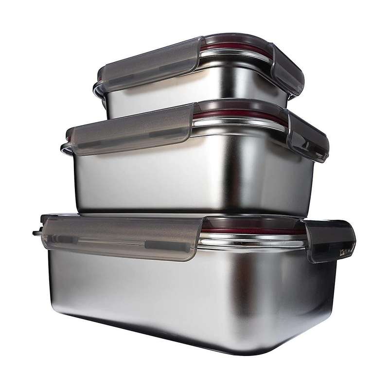Stainless Steel Food Storage Containers, Food Grade Metal Food Boxes Lunch Bento Box Meal Prep Cont