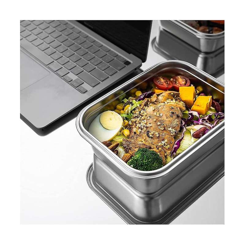 Stainless Steel Food Storage Containers, Food Grade Metal Food Boxes Lunch Bento Box Meal Prep Cont