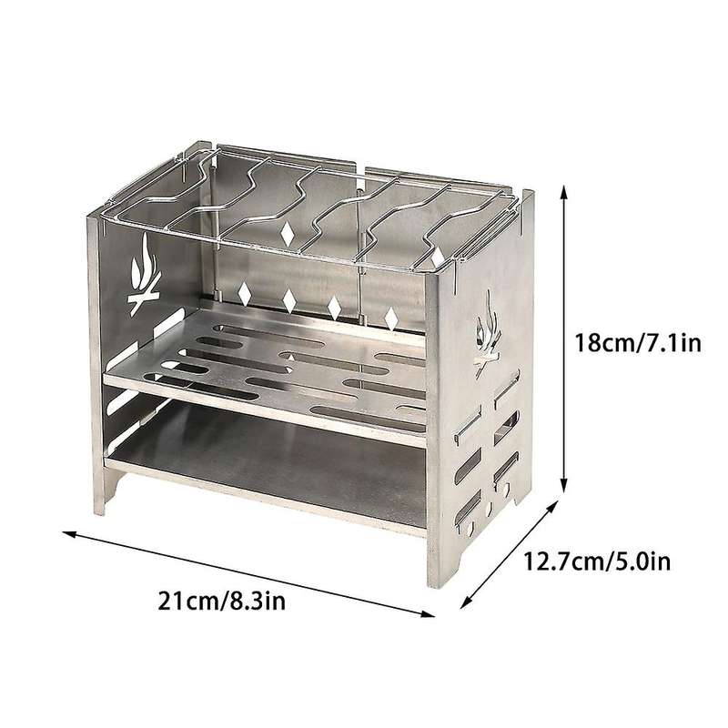 Stainless Steel Foldable Stove Portable Outdoor Camping Stove Picnic Bbq Grill Backpacking Stove