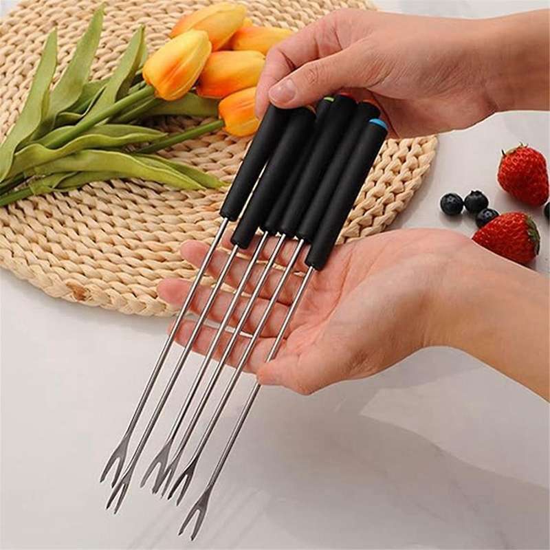Stainless Steel Fondue Forks, Long Forks Cheese Fondue Forks for Chocolate Fountain Cheese Fondue Ro