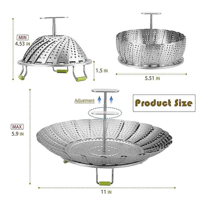 Stainless Steel Folding Vegetable Steamer Basket,Insert for Cooking Food,Expandable to Fit Various S