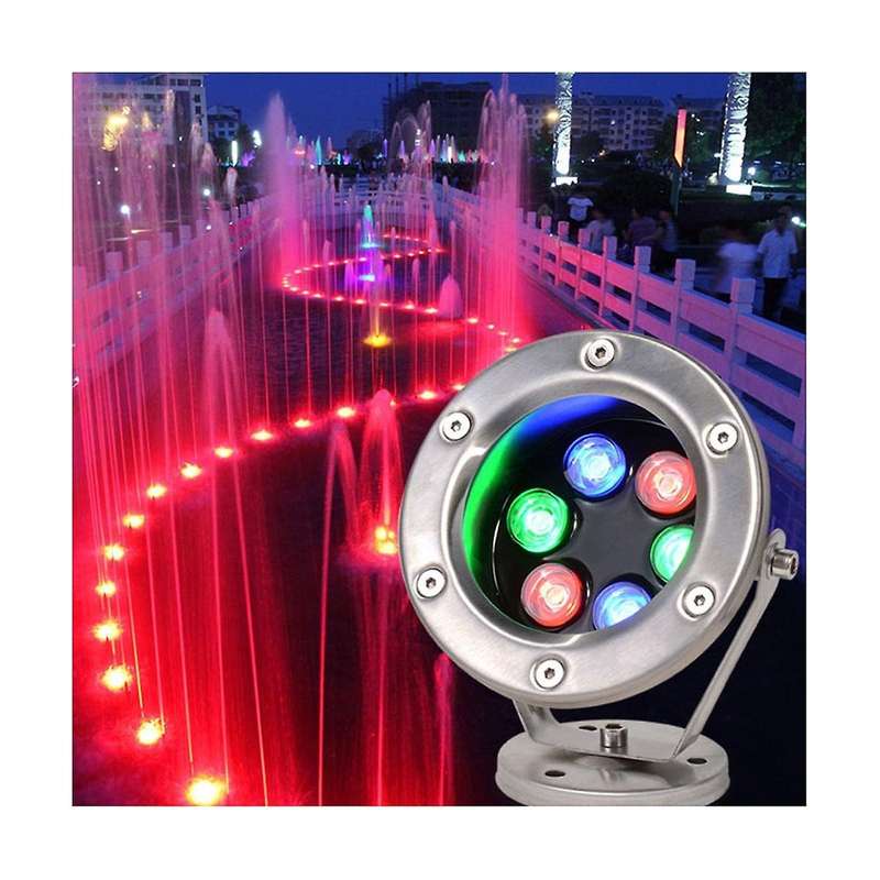 Stainless Steel Fountain Light Led Adjustable Angle Ip68 Underwater Light Ac 12v Rgb Multi Color Ch
