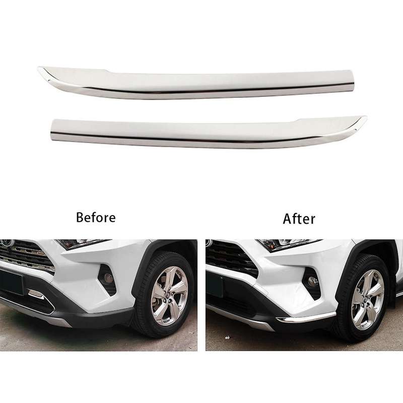 Stainless Steel Front Side Bumper Trim for 2019-2020 Bumper Lip Corner Spilitter Strip Protector Cov