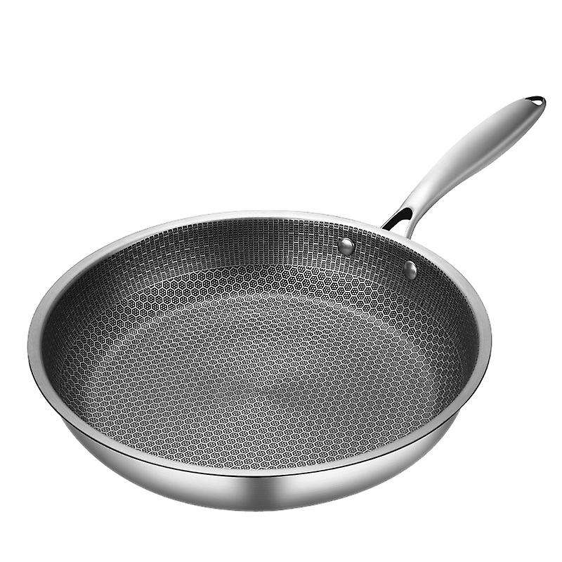 Stainless Steel Frying Pan Non-Stick Pot Cookware 28cm Fried Steak Pot Saucepan Single-Sided Honeyco