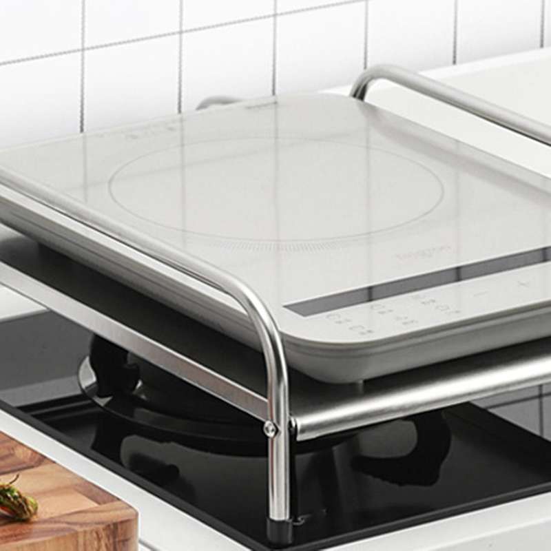 Stainless Steel Gas Stove Protective Cover Shelf Gas Stove Rack Pot Rack Induction Cooker Cover Silv