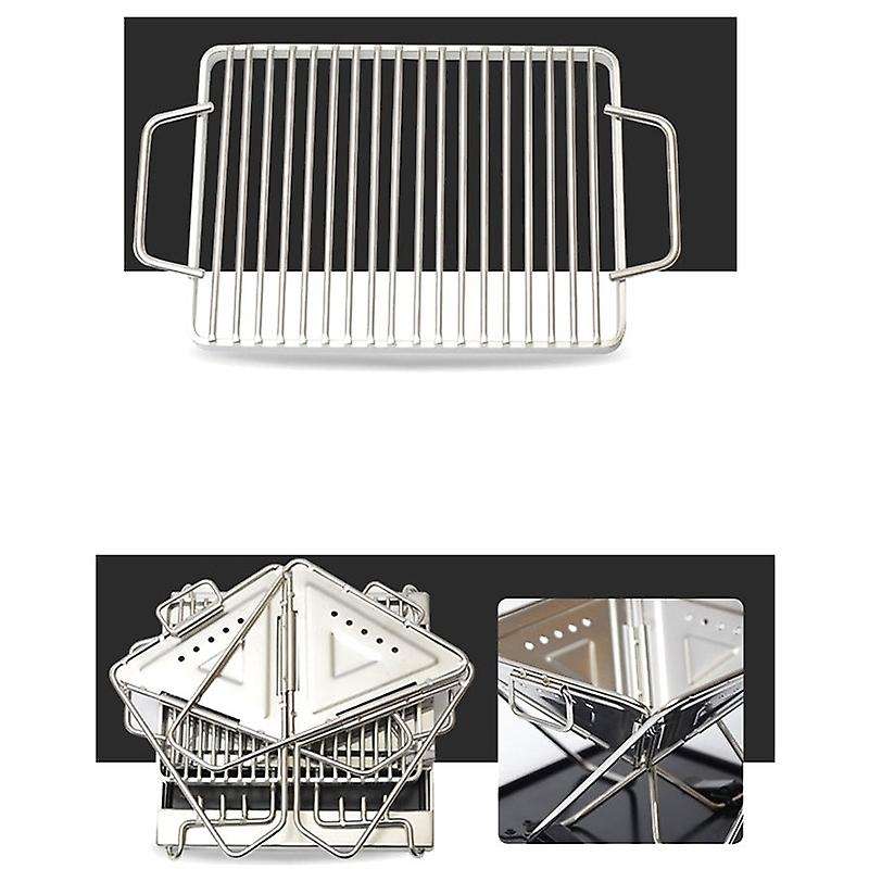 Stainless Steel Grill Outdoor Camping Folding Portable Cooking Stove Household Barbecue Tools