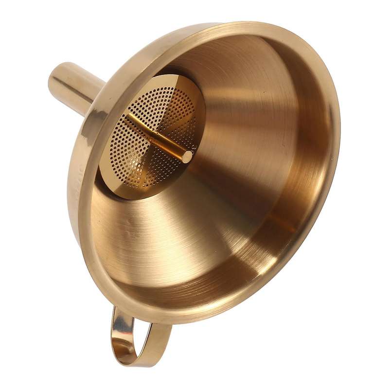 Stainless Steel Funnel Kitchen Oil Liquid Funnel with Detachable Filter/Strainer for Canning Kitchen