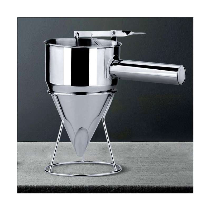Stainless Steel Funnel Dispenser with Rack Cupcake Pancake Batter Maker Octopus Fish Ball Home Kitch