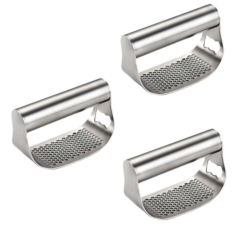 Stainless Steel Garlic Press, New Garlic Press Rocker, Comfort Handle Garlic Chopper for Crushing Ga