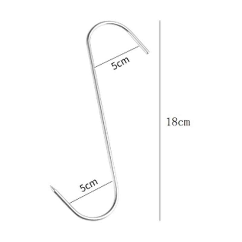 Stainless Steel Hooks,meat Hook Tool for Hot and Cold Smoking Butchering Hunting Chicken Bbq Pork S