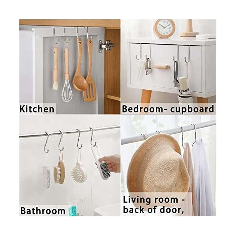 Stainless Steel Hook Double S-type Hook Door Hook Back Hook Multi-functional Wall Hook Door Back Ho