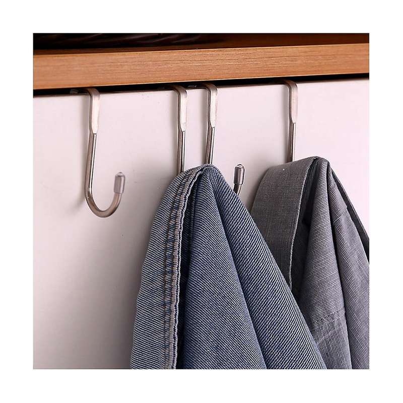 Stainless Steel Hook Double S-type Hook Door Hook Back Hook Multi-functional Wall Hook Door Back Ho