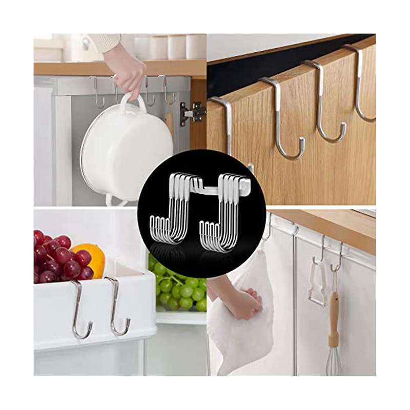 Stainless Steel Hook Double S-type Hook Door Hook Back Hook Multi-functional Wall Hook Door Back Ho