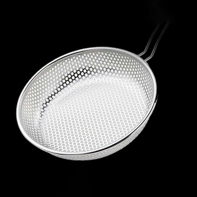 Stainless Steel Heavy-Duty Wooden Handle Deep-Fried Food Frying Filter Colander B