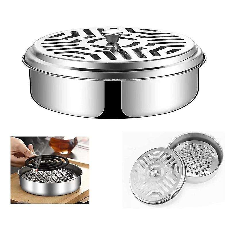 Stainless Steel Holder for Mosquito Coils, Fireproof Spiral Container