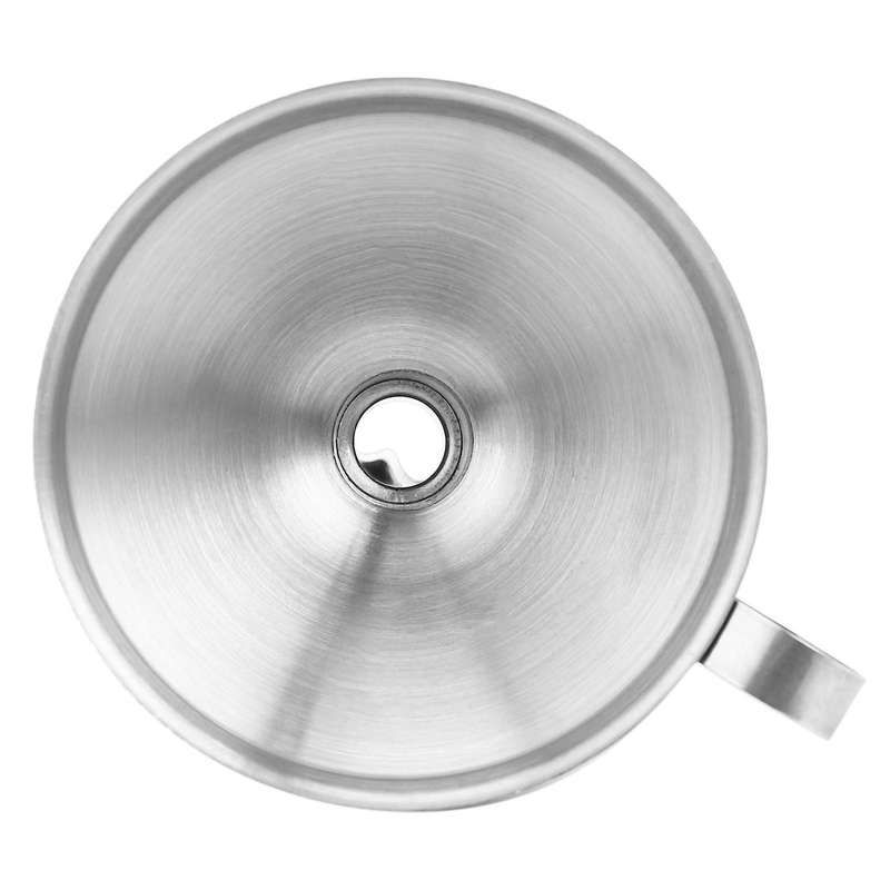 Stainless Steel Kitchen Funnel with Detachable Filter for Transporting Liquids& Fluid, Adding Ingred
