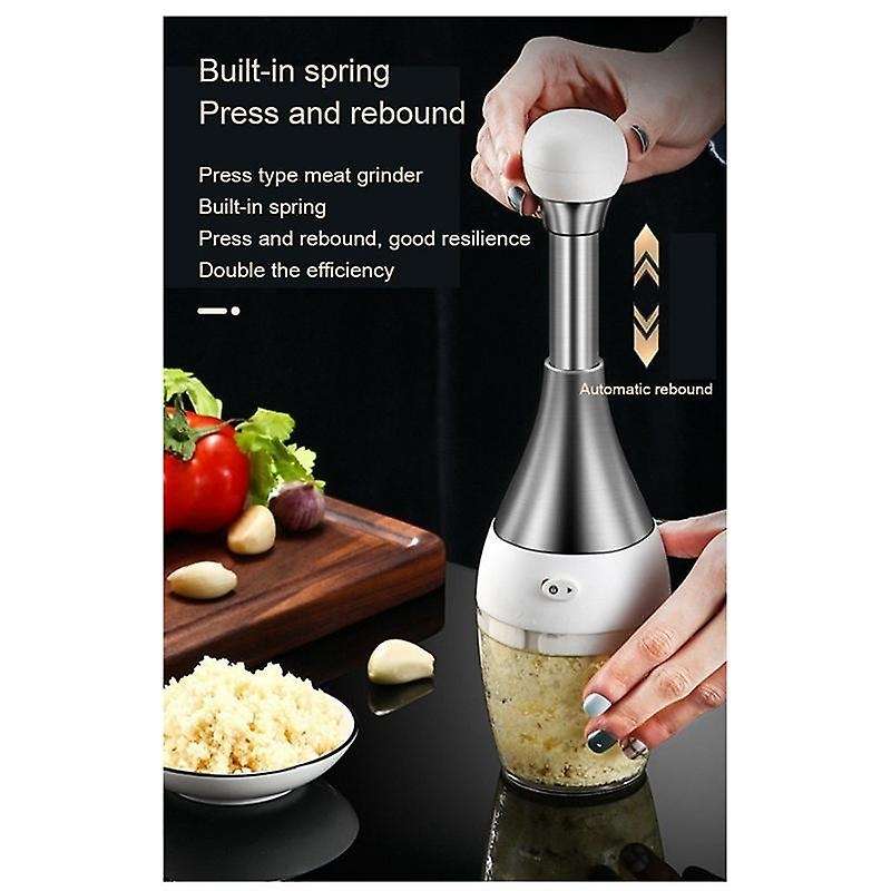 Stainless Steel Household Smashing Garlic Manual Garlic Masher Whipping Cutting Pressing and Pulling