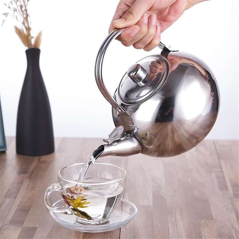Stainless Steel Kettle Heat Resistant Handle Stovetop Portable Camping Coffee Pot Teapot with Filter