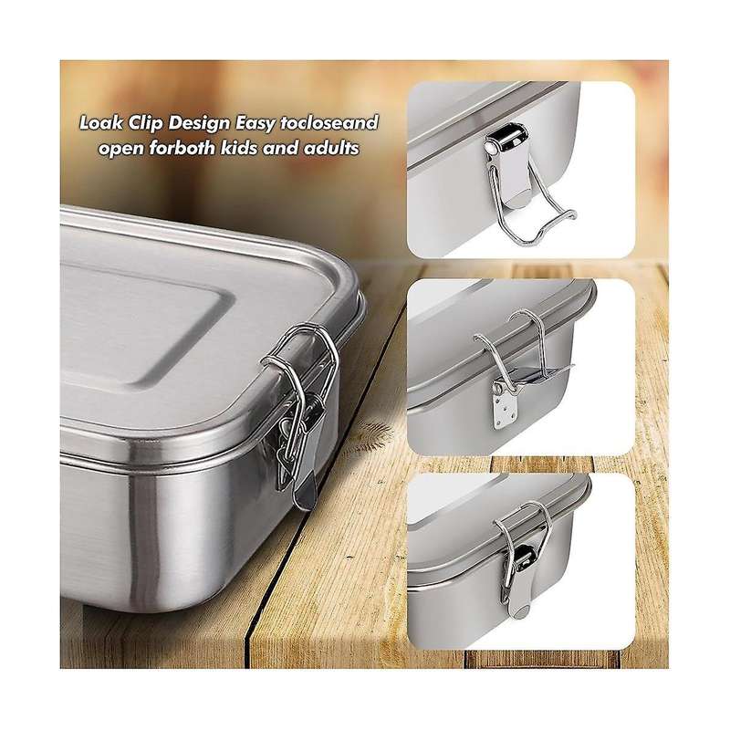 Stainless Steel Lunch Box, 1200 Ml Lunch Box, Leak-proof with Removable Divider, Lunch Boxes,environ