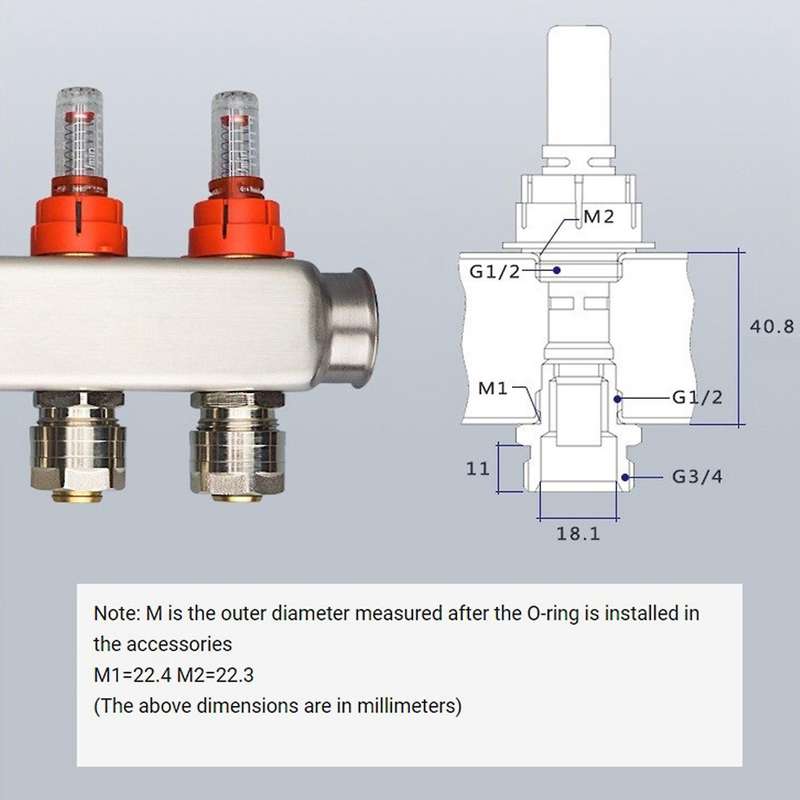 Stainless Steel Manifold to Replace the Meter for Floor Heating Water Separator Accessories