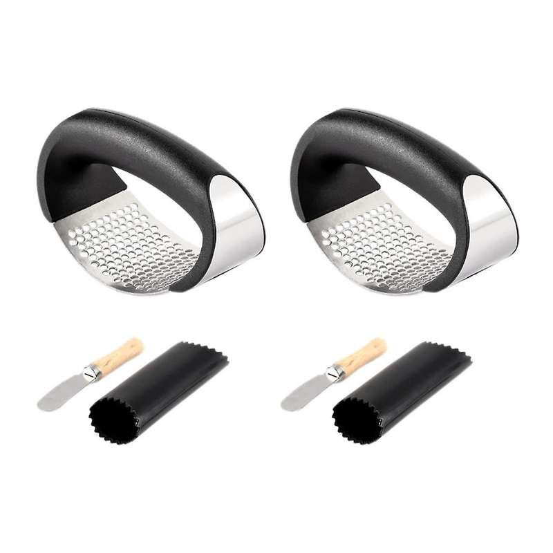 Stainless Steel Manual Garlic Press Set Home Kitchen Gadgets Efficient and Simple Garlic Press
