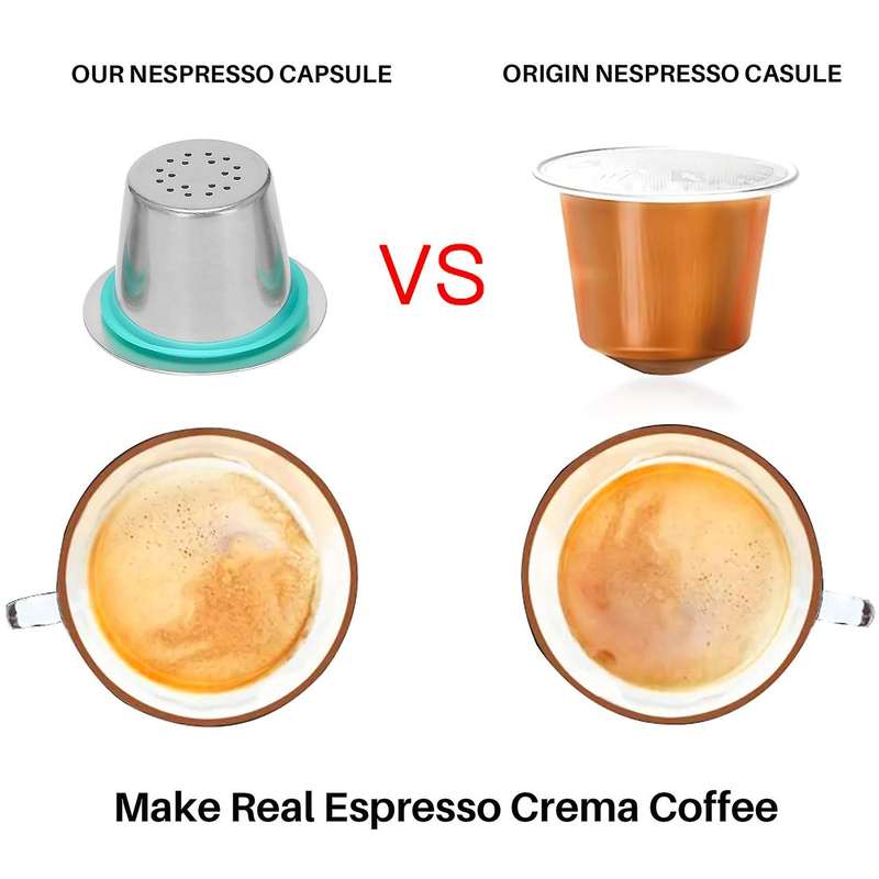 Stainless Steel Metal Reusable for Capsule with Press Coffee Stainless Tamper Coffee Pod for Machin