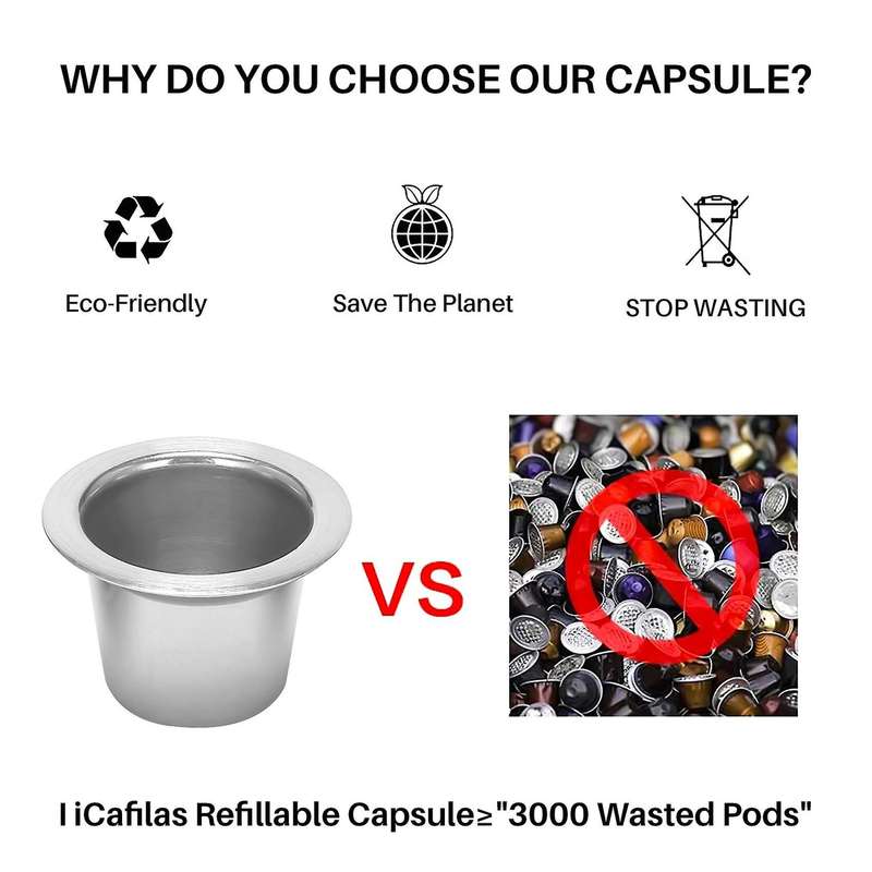 Stainless Steel Metal Reusable for Capsule with Press Coffee Stainless Tamper Coffee Pod for Machin