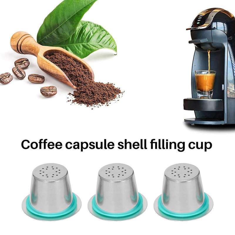 Stainless Steel Metal Reusable for Capsule with Press Coffee Stainless Tamper Coffee Pod for Machin