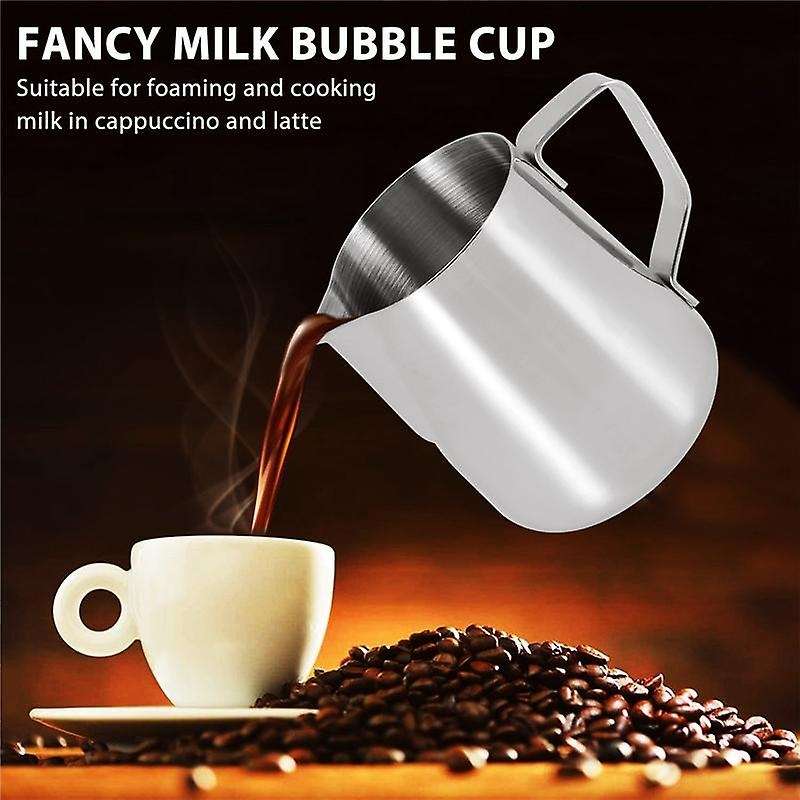 Stainless Steel Milk Frothing Pitcher 20oz Coffee Shaker Duster Sugar Powder Cocoa Sifter with Capp