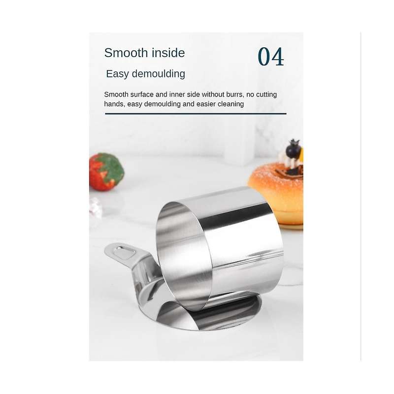 Stainless Steel Mousse Rings Round Biscuit Cutter Cake Mold Kitchen Baking Pastry Tool for Tart,fon
